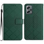 For Xiaomi Poco X4 GT Rhombic Grid Texture Leather Phone Case(Green)