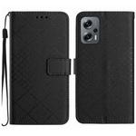 For Xiaomi Poco X4 GT Rhombic Grid Texture Leather Phone Case(Black)