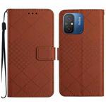 For Xiaomi Redmi 11A / Poco C55 Rhombic Grid Texture Leather Phone Case(Brown)