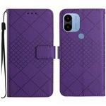 For Xiaomi Redmi A1+/ A2+/Poco C50 4G Rhombic Grid Texture Leather Phone Case(Purple)