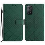 For Xiaomi Redmi Note 11 Global / 11S / 12S Rhombic Grid Texture Leather Phone Case(Green)