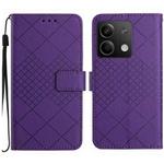 For Xiaomi Redmi Note 13 4G Global Rhombic Grid Texture Leather Phone Case(Purple)