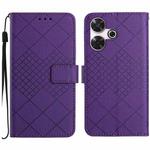 For Xiaomi Redmi 13 4G Global / 5G Global Rhombic Grid Texture Leather Phone Case(Purple)