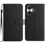 For Xiaomi Redmi 13 4G Global Rhombic Grid Texture Leather Phone Case(Black)