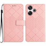 For Xiaomi Redmi 13 4G Global / 5G Global Rhombic Grid Texture Leather Phone Case(Pink)