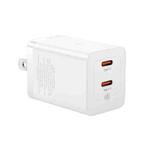 Baseus GaN5 Pro Gallium Nitride 20W Dual Type-C Fast Charger, US Plug(White)