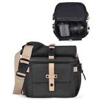 Cwatcun D90 Contrast Color Single Shoulder Camera Bag Outdoor Camera Bag Professional Crossbody Handbag, Size:22 x 15 x 18.5cm Small(Black)