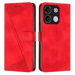 For itel A60s Dream Triangle Leather Phone Case with Long Lanyard(Red)