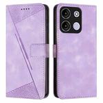 For itel A60s Dream Triangle Leather Phone Case with Long Lanyard(Purple)