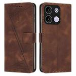 For itel A60s Dream Triangle Leather Phone Case with Long Lanyard(Brown)