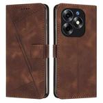 For itel S23+ Dream Triangle Leather Phone Case with Long Lanyard(Brown)