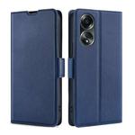 For OPPO A58 4G Ultra-thin Voltage Side Buckle Horizontal Flip Leather Phone Case(Blue)