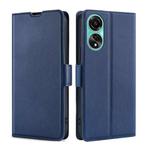 For OPPO A78 4G Ultra-thin Voltage Side Buckle Horizontal Flip Leather Phone Case(Blue)