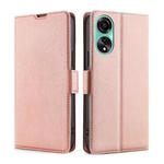 For OPPO A78 4G Ultra-thin Voltage Side Buckle Horizontal Flip Leather Phone Case(Rose Gold)