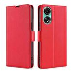 For OPPO A78 4G Ultra-thin Voltage Side Buckle Horizontal Flip Leather Phone Case(Red)