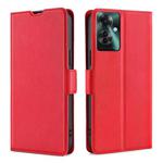 For OPPO Reno11 F 5G Ultra-thin Voltage Side Buckle Horizontal Flip Leather Phone Case(Red)