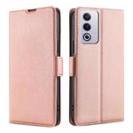 For OPPO A3 Pro 5G India Ultra-thin Voltage Side Buckle Horizontal Flip Leather Phone Case(Rose Gold)