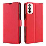 For OPPO Reno12 5G Global Ultra-thin Voltage Side Buckle Horizontal Flip Leather Phone Case(Red)