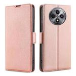 For OPPO Reno12 F 5G Ultra-thin Voltage Side Buckle Horizontal Flip Leather Phone Case(Rose Gold)