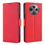 For OPPO Reno12 F 5G Ultra-thin Voltage Side Buckle Horizontal Flip Leather Phone Case(Red)