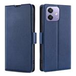 For OPPO A3 5G India Ultra-thin Voltage Side Buckle Horizontal Flip Leather Phone Case(Blue)