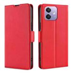 For OPPO A3 5G India Ultra-thin Voltage Side Buckle Horizontal Flip Leather Phone Case(Red)