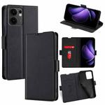 For OPPO Reno13 F 5G / 4G Ultra-thin Voltage Side Buckle Horizontal Flip Leather Phone Case(Black)