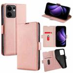 For OPPO Reno13 F 5G / 4G Ultra-thin Voltage Side Buckle Horizontal Flip Leather Phone Case(Rose Gold)