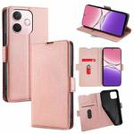 For OPPO A5 Pro 5G Global Ultra-thin Voltage Side Buckle Horizontal Flip Leather Phone Case(Rose Gold)