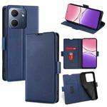 For OPPO A5x 5G Global Ultra-thin Voltage Side Buckle Horizontal Flip Leather Phone Case(Blue)