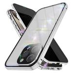 For iPhone 15 Pro Max Anti-peeping Magnetic Double-sided Tempered Glass Phone Case(Silver)