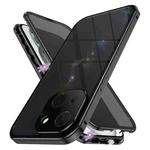 For iPhone 15 Anti-peeping Magnetic Double-sided Tempered Glass Phone Case(Black)