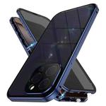 For iPhone 16 Pro Max Anti-peeping Magnetic Double-sided Tempered Glass Phone Case(Blue)