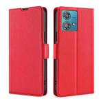For Motorola Edge 40 Neo 5G Ultra-thin Voltage Side Buckle Horizontal Flip Leather Phone Case(Red)