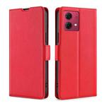 For Motorola Moto G84 5G Ultra-thin Voltage Side Buckle Horizontal Flip Leather Phone Case(Red)