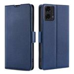 For Motorola Moto G24 4G Ultra-thin Voltage Side Buckle Horizontal Flip Leather Phone Case(Blue)