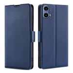 For Motorola Moto G34 5G Ultra-thin Voltage Side Buckle Horizontal Flip Leather Phone Case(Blue)