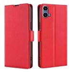 For Motorola Moto G34 5G Ultra-thin Voltage Side Buckle Horizontal Flip Leather Phone Case(Red)