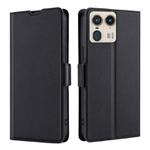 For Motorola Edge 50 Ultra Ultra-thin Voltage Side Buckle Horizontal Flip Leather Phone Case(Black)