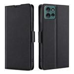 For Motorola Edge 50 5G Ultra-thin Voltage Side Buckle Horizontal Flip Leather Phone Case(Black)