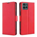 For Motorola Edge 50 5G Ultra-thin Voltage Side Buckle Horizontal Flip Leather Phone Case(Red)