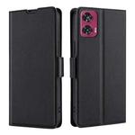 For Motorola Edge 50 Fusion 5G Ultra-thin Voltage Side Buckle Horizontal Flip Leather Phone Case(Black)