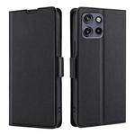 For Motorola Edge 50 Neo 5G Ultra-thin Voltage Side Buckle Horizontal Flip Leather Phone Case(Black)