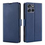 For Motorola Edge 50 Neo 5G Ultra-thin Voltage Side Buckle Horizontal Flip Leather Phone Case(Blue)