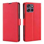 For Motorola Edge 50 Neo 5G Ultra-thin Voltage Side Buckle Horizontal Flip Leather Phone Case(Red)