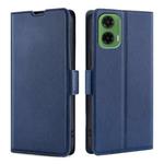 For Motorola Moto G35 5G Ultra-thin Voltage Side Buckle Horizontal Flip Leather Phone Case(Blue)