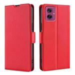 For Motorola Moto G55 5G Ultra-thin Voltage Side Buckle Horizontal Flip Leather Phone Case(Red)