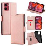 For Motorola Moto G05 Ultra-thin Voltage Side Buckle Horizontal Flip Leather Phone Case(Rose Gold)