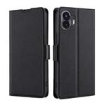 For Nothing Phone 2 Ultra-thin Voltage Side Buckle Horizontal Flip Leather Phone Case(Black)