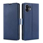 For Nothing Phone 2 Ultra-thin Voltage Side Buckle Horizontal Flip Leather Phone Case(Blue)